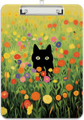 Rimilak Plastic Clipboards with Metal Clip, A4 Letter Size 9 x 12.5 in, Office Decorative for Students Women Men and Kids, Cute Custom Pattern, Green Grass Cat