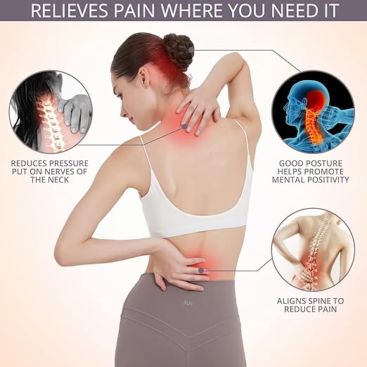 Posture Corrector for Back Support: Adjustable Shoulder Posture Brace for Men and Women (Beige, Large/X-Large)