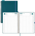 BEZEND Daily Appointment Book 2026 Page per Day Even Weekends (Large-8.25" x 11.75") 15-Minute Timeslots in 4 Columns, Monthly Planner with Tabs & Week Schedule, PU Leather Softcover in Dark Green