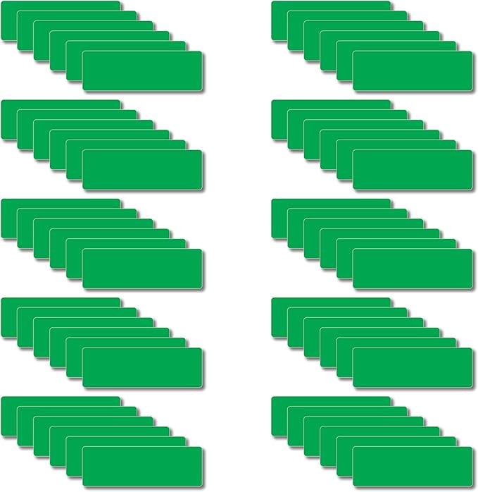 Magnetic Dry Erase Magnets Labels 3x1 inches, Reusable Name Tags, Organizing Schedules in Office/Classroom. Work on Fridge/White Board (Green 60Pcs)