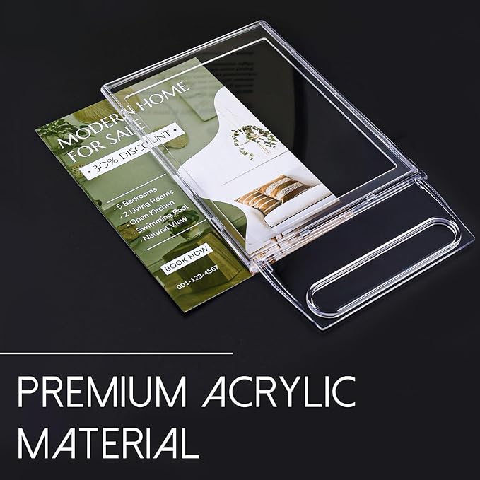 2 Pack 5x7 Inch Sign Holder Vertical, Double-Sided Usage with Swivel Base for Table Display, for Office, Store, Restaurant, Retail Counters, for Menu, Message Board, Note