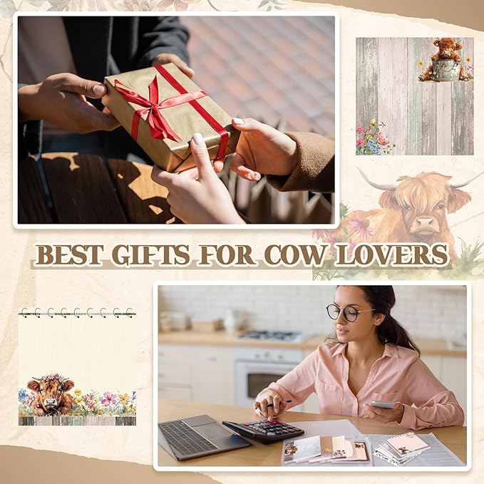 9 Pads Highland Cow Sticky Notes 3x3 Inch Cute Self Stick Notepads Notes Adhesive Memo Pad Office Decor Gifts for Students School Teacher Meeting Office Supplies