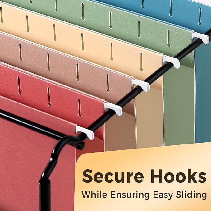 SUNEE Hanging File Folders, Retro Colors - 75 Pack, Colored File Folders Letter Size with 1/5-Cut Tabs, Ideal for Organizing Home and Office Documents