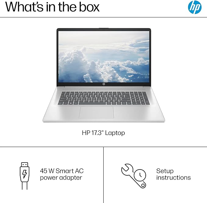 HP 17.3" FHD Business & Student Laptop Computer, 32GB RAM 1.5TB Storage (1TB SSD+512GB Docking Station Set), 6-Cores AMD Ryzen 5 Processor, Windows 11, Numeric Keypad, PLUSERA Earphones, Silver