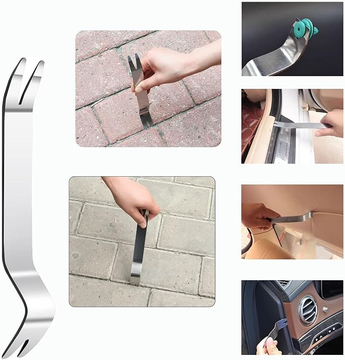 Puwany 5pcs Upholstery Staple Remover Tool with Nail Puller Pliers Tack Puller Staple Puller, Nail Remover Tool for Furniture Floor Carpet Wall Wooden Case Photo Frame，Zipper Package.