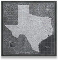 Conquest Maps Push Pin Texas Map Board - With Push Pins to Mark Texas Travel - Handmade in Ohio, USA - Design: Modern Slate