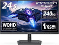 INNOCN 24.5 Inch Gaming Monitor 1440P 240Hz QHD 2K PC Desktop Gaming Screen Fast IPS HDMI 2.1 Display, DisplayPort, Built-in Speaker, 25G2S