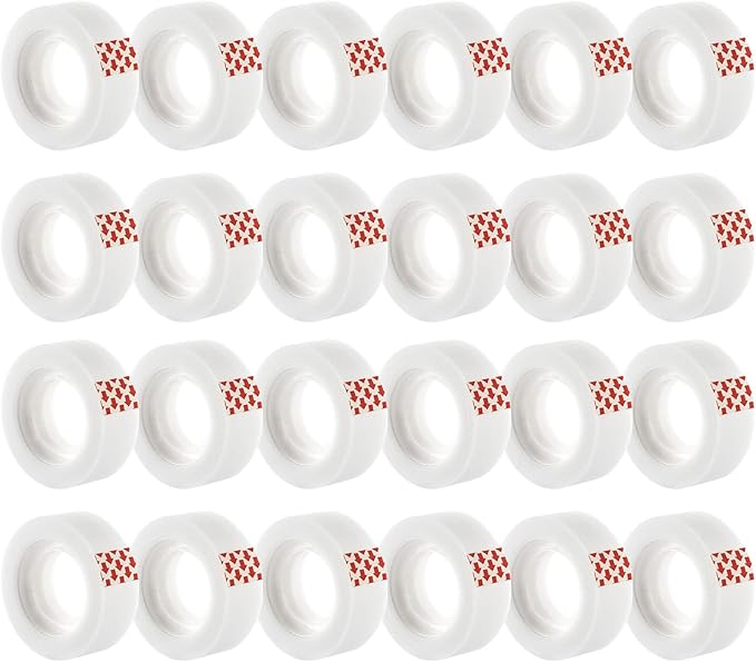 Turxayox 24 Rolls Invisible Tape Refills for Dispenser, Bulk Matte Finish Translucent Tape, 3/4 x 800 Inches, Engineered for Office School Home Repairing Correction and Labeling