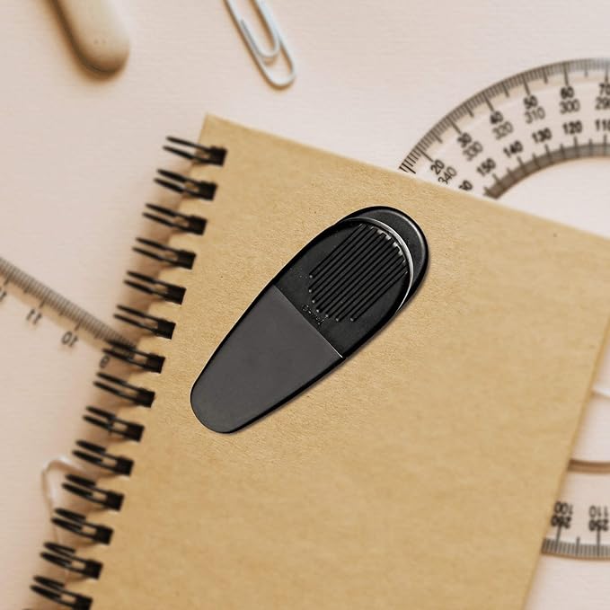 10 Magnetic Memo Holders Set - Large Clip, Plastic - Black