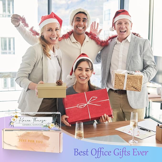 Custom Office Name Plate, Personalized Gifts for Women & Employees, Office Desk Accessory (Little Daisy)