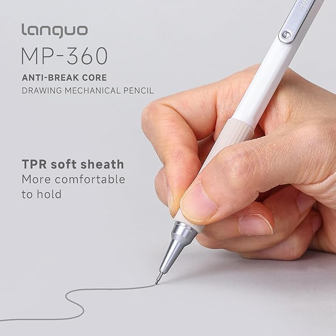 languo Mechanical Pencil Set with Case, 4PCS Drafting Pencils 0.3mm 0.5mm 0.7mm 0.9mm – 4 Tubes HB & 2B Lead Refills, 3 Erasers, Mechanical Pencil Kit for Writing & Drawing