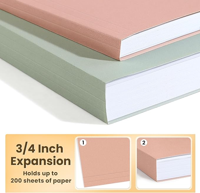 SUNEE Hanging File Folders, Pastel Colors - 75 Pack, Colored File Folders Letter Size with 1/5-Cut Tabs, Ideal for Organizing Home and Office Documents