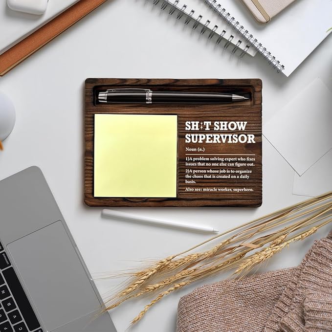 Funny Office Gifts for Boss Supervisor Coworker Boss's Day Promotion Retirement Farewell, Supervisor Boss Sticky Note Holder for Office Decor