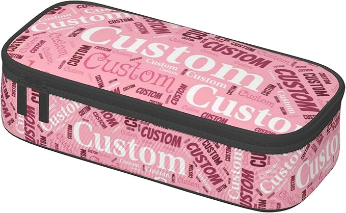 Custom Pencil Case with Name, Personalized Pen Bag Add Your Image Text, Large Storage Students Stationery Pen Box with Zipper Durable Pencil Box for Girls Boys Office School