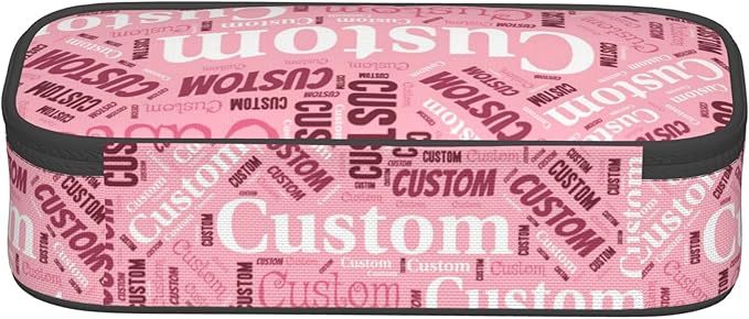 Custom Pencil Case with Name, Personalized Pen Bag Add Your Image Text, Large Storage Students Stationery Pen Box with Zipper Durable Pencil Box for Girls Boys Office School