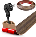 Floor Cord Cover Self Adhesive Cord Hider,10FT Cable Management, Extension Strip Protector for Wires, Prevent Cable Trips for Offices, Gyms, Exhibitions Cavity:0.39"(W) x 0.27"(H) Wood Walnut