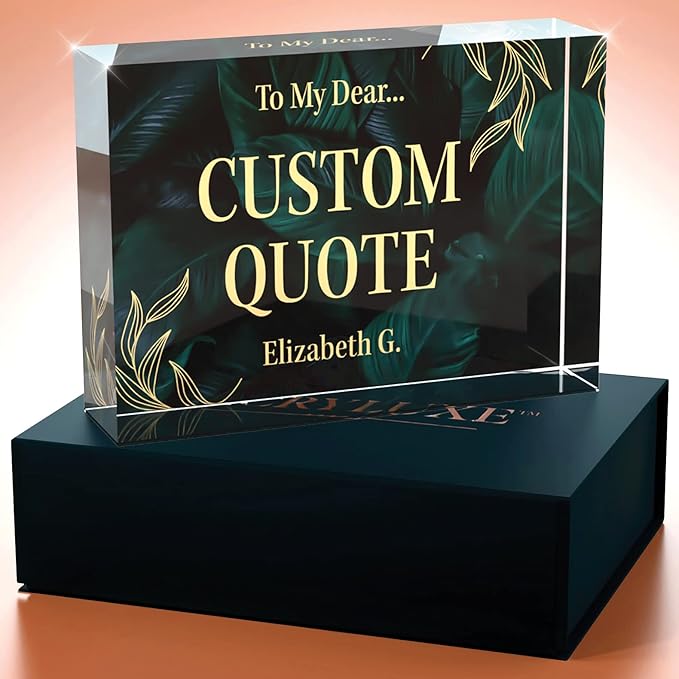 Custom Acrylic Sign Personalized, Custom Desk Name Plate, 18 Styles, (5"x7"), With Gift Box, USA Made by Acryluxe. (Luxurious)