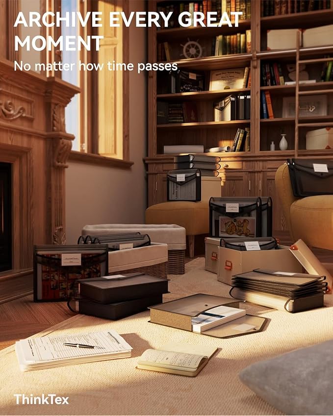 ThinkTex Plastic Expanding File Folder, Transparent envelopes with Snap Closure, Home &Office&School & Hospital No Dividers, Large Capacity, Clean envelopes, Fit Letter/A4 Size - 10 Pcs