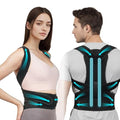Adjustable Posture Corrector for Women & Men, Full Back Brace Support for Upper Back, Shoulder & Neck, Plus Size Back Brace for Posture & Lower Back Pain Relief (Gray, Medium)