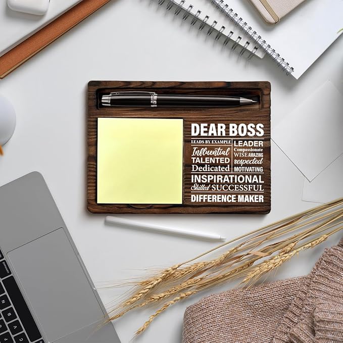 Boss Gifts for Men, Gifts for Boss Boss's Day Retirement Farewell Birthday, Bosses Sticky Note Holder for Office Decor Bosses Day Gift Ideas