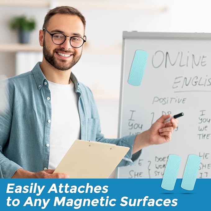 Ddaowanx Whiteboard Eraser, Magnetic Dry Erase Eraser, Glass Board Eraser,School and Office Supplies, Pack of 2 (Light Blue)