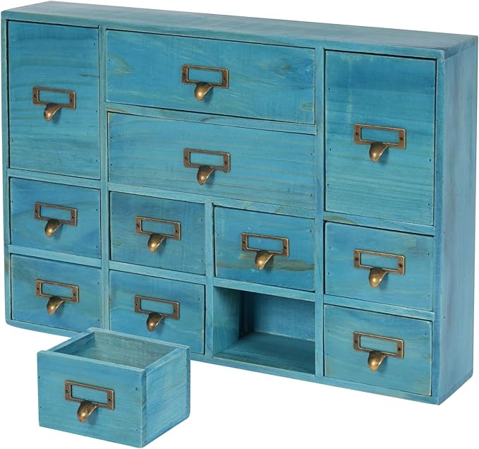 Vintage 12-Drawer Storage Cabinet – Multipurpose Desktop Organizer for Office, Craft & Home