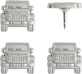 Jeep Push Pins - Silver Jeep Map Pins - for Cork Board, Maps, or Lapel Pin Use - Designed in USA - Set of 4