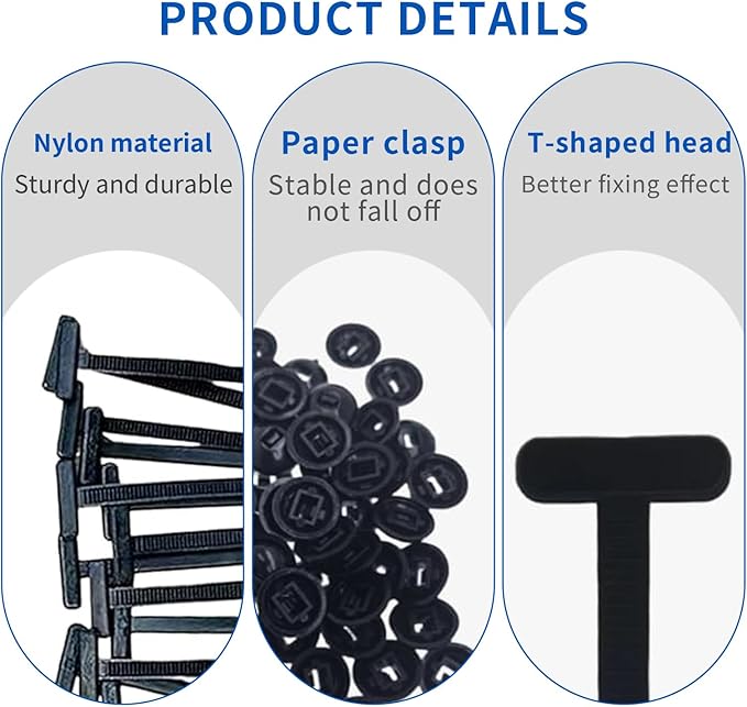 50PC Nylon Universal Cable Tie Buckle for Car - Self-Locking and Easy Install Zipper Clips with Pin & Button Design - UV-Resistant Zip Tie for Quick and Effortless Car Daily Repair