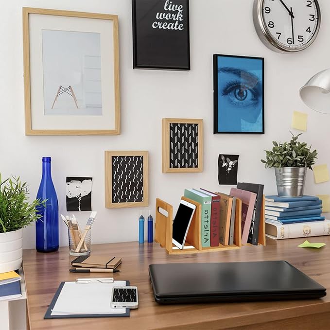 Desktop Bookshelf Expandable Desktop Organizer Counter Bookcase Desk Storage Organizer Display Shelf Rack for Office Supplies, Kitchen,Bathroom