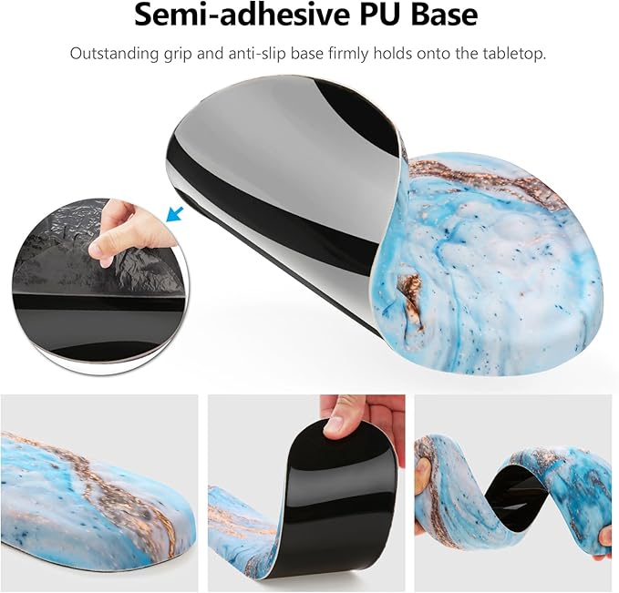 Mouse Pad Wrist Support, Laokiiy 2 in 1 Keyboard Wrist Rest+ Ergonomic Mouse Pad, Non-Slip Wrist Rest for Computer Keyboard, Made Easy Typing & Relieve Wrist Pain(White Gold Beach Marble)