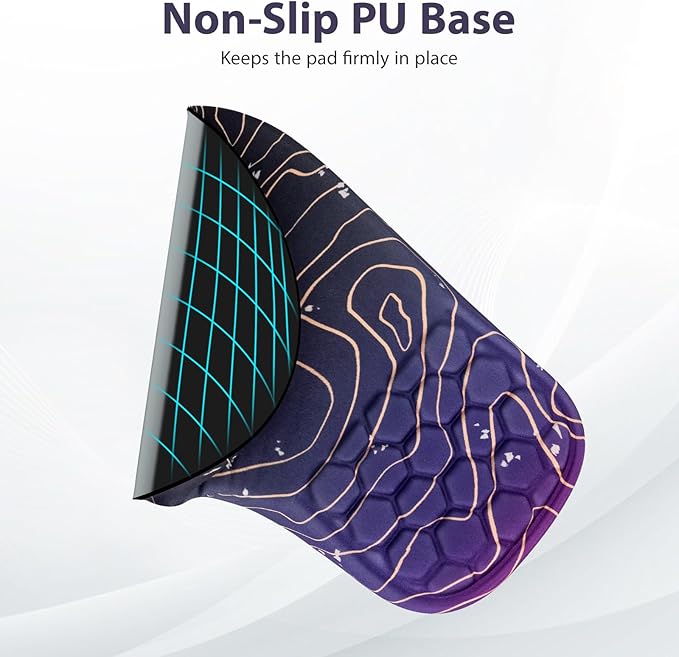 EYROZILL 3 in 1 Ergonomic Mouse Pad and Keyboard Wrist Rest, Pad for Mouse and Keyboard Massage Design, Non-Slip Mousepad Set with Wrist Rest for Desk (Purple)