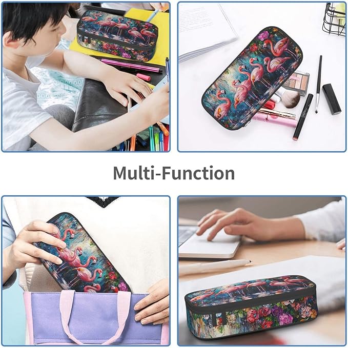 Flamingos Pencil Case Pencil Pouch Large Capacity Pen Bag School Office Organizer Stationery Storage Box For Girls Boys Teen Kids