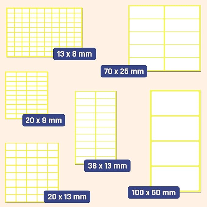 1000 Pack, 0.5" x 0.75" - White Labels Stickers for Writing, Price Stickers