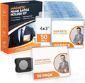 50 Pack of 4x3 Magnetic Name Badge Holders (White Printable Inserts Included) Customizable Magnetic Name Tags for Office, Conventions, School, and Events - Durable and Clear Plastic Name Tag Holder
