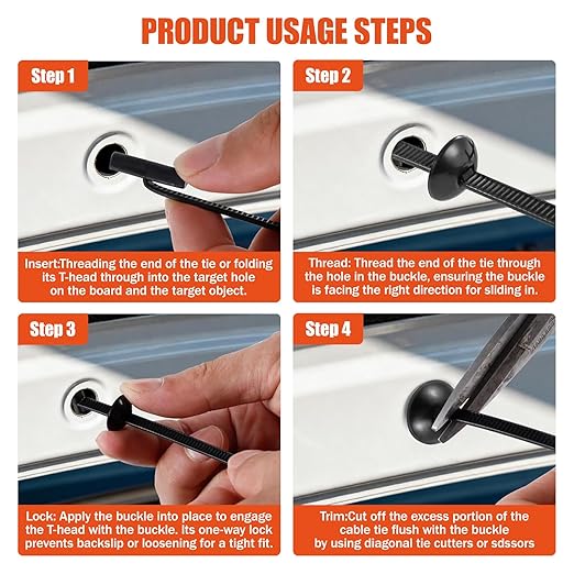 100 PCS 2026 New Upgrade Nylon Universal Cable Tie Buckle, with Clear Storage Box, Double-Sided Style Cable Tie Buckle, 5.91IN Extended Length Zip Tie for Car Repair (Fender, Bumper, Trunk Liner)