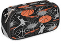 Pardick Sport Basketball Big Capacity Pencil Pen Case Basketball Print Large Pencil Pouch with Zipper Compartments Pencil Bag for Boys Girls Adults Student Office School Supplies