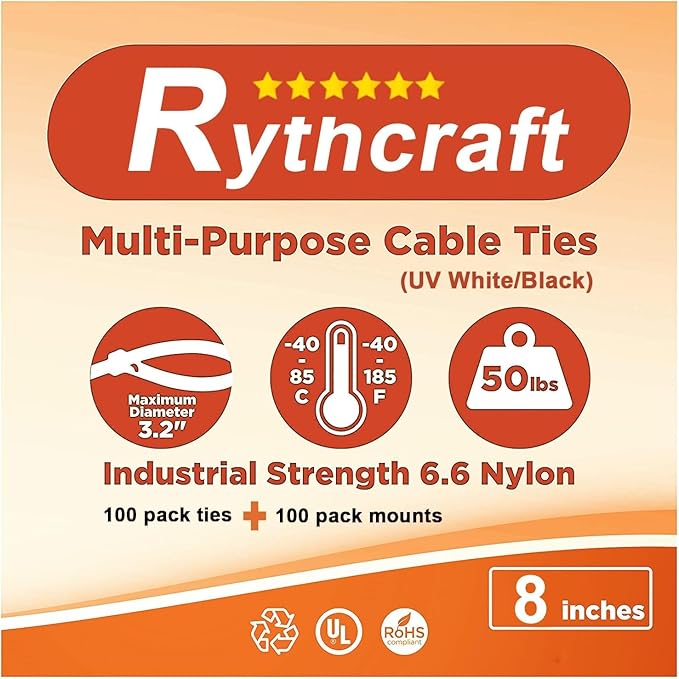 100 Pack 1.1 inch Zip Tie Adhesive Mounts Self Adhesive Cable Tie Base Holders with Multi-Purpose Tie wire clips with screw hole,Anchor stick on wire holder with 8 inch zip ties（Black）