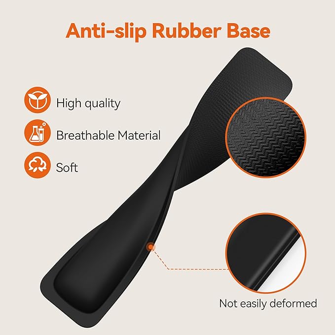 TECKNET Wrist Rest for Computer Keyboard, Thicken Memory Foam Wrist Support Pad for Keyboard, Ergonomic Palm Rest for Pain Relief, Anti-Slip Rubber Base, 17x3.3 in, 1 inch (25mm), Black