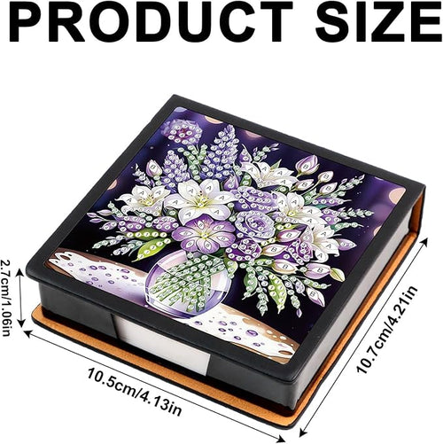 2 pcs Vase Diamond Painting Kit Note Box,Memo Paper Storage Box Diamond Art,Sticky Note Holder Diamond Art,Diamond Painting Memo Pad For Office Desk. (Vase)