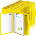Skyygemm 72 Pcs Classification Folders Letter Size, 1 Divider Pressboard File Folder with Fasteners, Expanding Tax File Organizer Bulk for Teachers, Office, Church, Christmas Donations (Yellow)