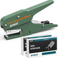AFMAT Effortless Plier Stapler, Metal 35 Sheet Stapling Plier, 15000+ Stapling Times, with Staples & Reload Button, Handheld Stapler Heavy Duty, Space Save Size, Good for Office, Home, School, Green