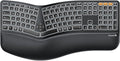ProtoArc Backlit Bluetooth Ergonomic Keyboard, EK01 Plus Full Size Wireless Split Keyboard with Dual Bluetooth and USB, Cushioned Wrist Rest, Rechargeable, Compatible with Windows/Mac/Android, Black