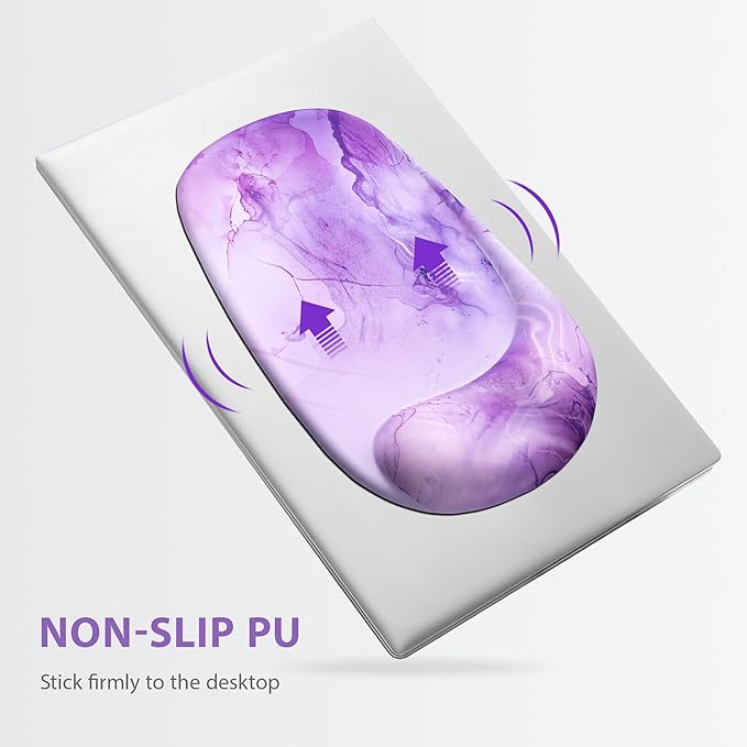Ospelelf Wrist Rest for Keyboard and Mouse Ergonomic Mouse Pad with Wrist Support Memory Foam Wrist Rest for Computer Keyboard,3-in-1 Gel Mouse and Keyboard Pad for Office Purple Marble