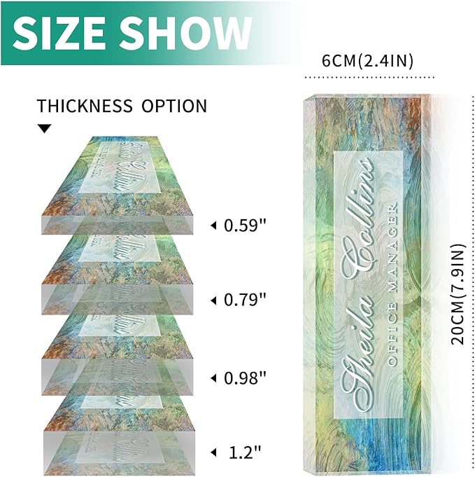 Custom Acrylic Name Plate for Desk, Employee Appreciation Gifts, Office Decor, Personalized, Funny Gifts for Coworkers Boss Teacher (Oil Painting)