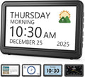 Clock with Day and Date for Elderly, 7" Large Display Digital Calendar Day Clock with 20 Custom Alarms and Medicine Reminders, 12 Display Modes, Dimmable Dementia Alzheimers Clocks for Seniors