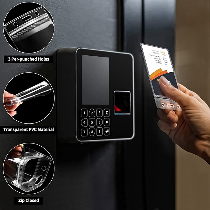 120 Pack Plastic Badge Holder, Vertical ID Badge Holder, Clear Waterproof ID Card Holder with Resealable Zip, 2.5" x 3.8" Name Tag Holder for Nurses and Office, Fits ID Card/Credit Card/Student Card