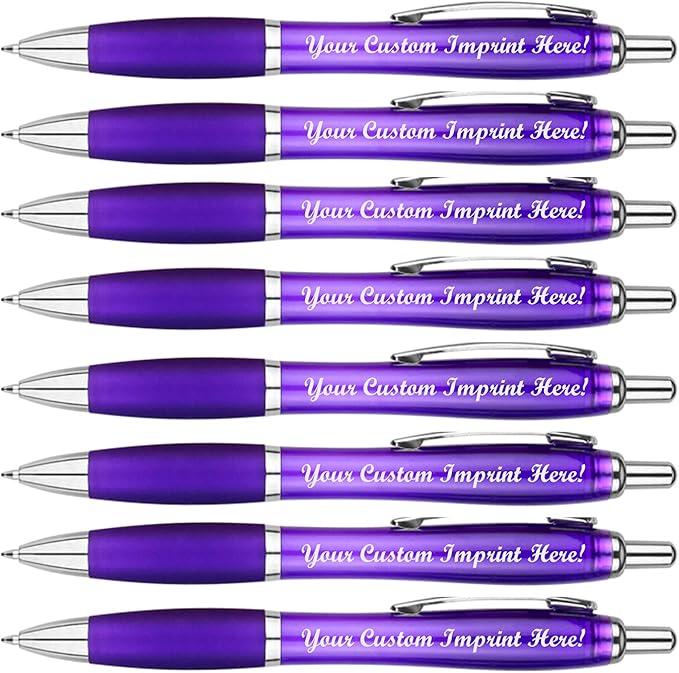 100 Pack Personalized Pens With Your Custom Logo Advertising Message - Party Favors