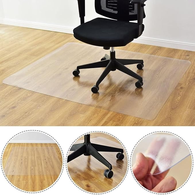 Azadx Office Chair Floor Mat for Hardwood - Clear, Easy Glide and Protection - Plastic - 30" x 48"