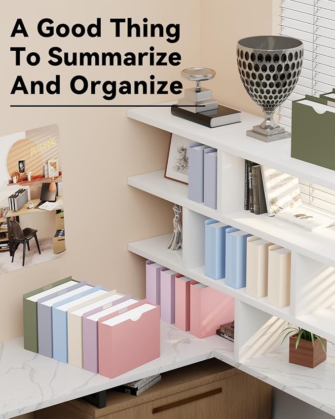 ANSOOK Plastic Manila File Folders Letter Size,12 Pack Expanding File Jackets & File Pockets,Heavy Duty 3" Expansion Manila Pocket Folders with Straight Cut Tab,File Cabniet Folders for Office School