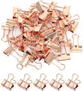 Konilaomu Small Clips Binder Clips 0.75 inch, Small Paper Clips for Office (48 Pcs) (Rose Gold)